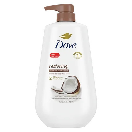 Dove Restoring Gentle Body Wash for Women Coconut & Cocoa Butter, 30.6 oz with Pump | Walmart (US)