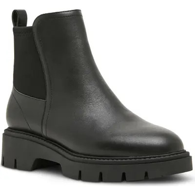 Blondo Kyra Waterproof Lug Sole Chelsea Boot in Black Leather at Nordstrom, Size 6.5 | Nordstrom