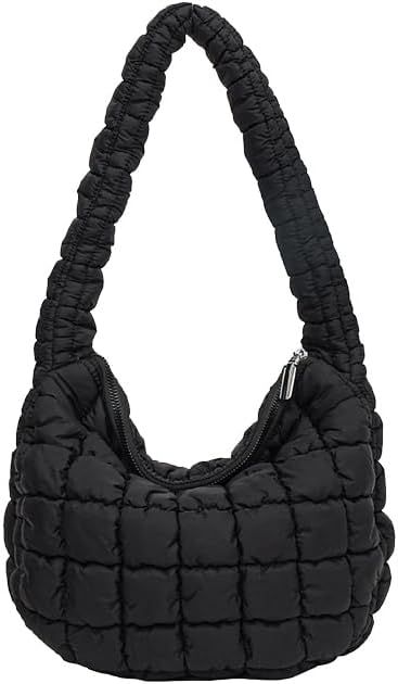 Quilted Tote Bag for Women Puffer Bag Lightweight Padding Shoulder Bag Hobo Bag Satchel Handbag C... | Amazon (US)
