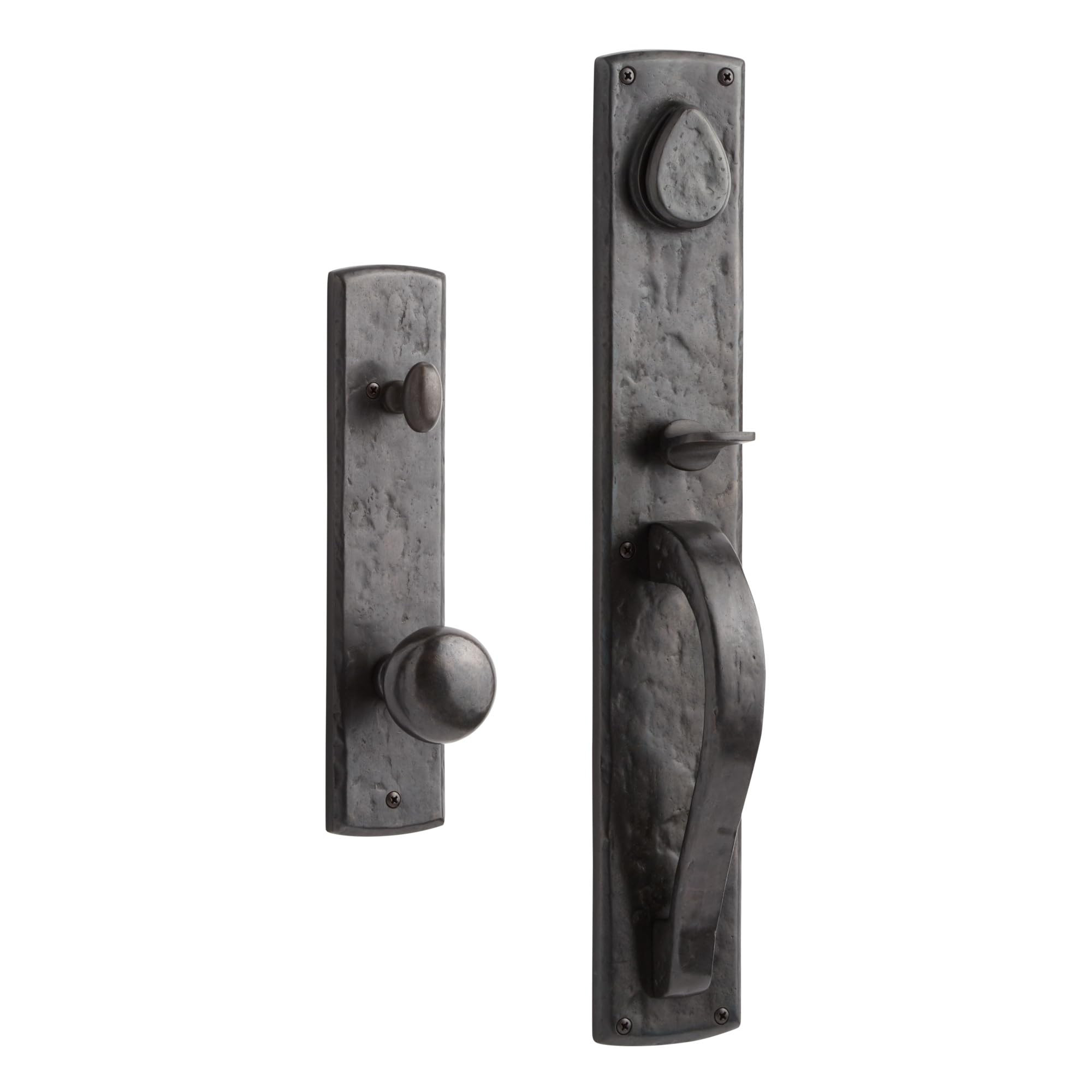 Signature Hardware 305485 Ellis Right Handed Solid Bronze Keyed Entry Door Knob Set with 2-3/4" B... | Amazon (US)