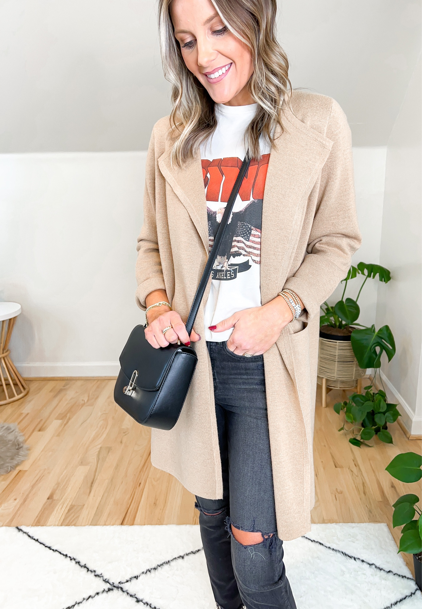 Casual fall outfit styled with an Anine Bing graphic tee 

#LTKunder50 #LTKunder100 #LTKstyletip