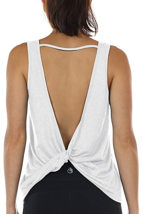 icyzone Workout Tank Tops for Women - Open Back Strappy Athletic Tanks, Yoga Tops, Gym Shirts(Pack o | Amazon (US)