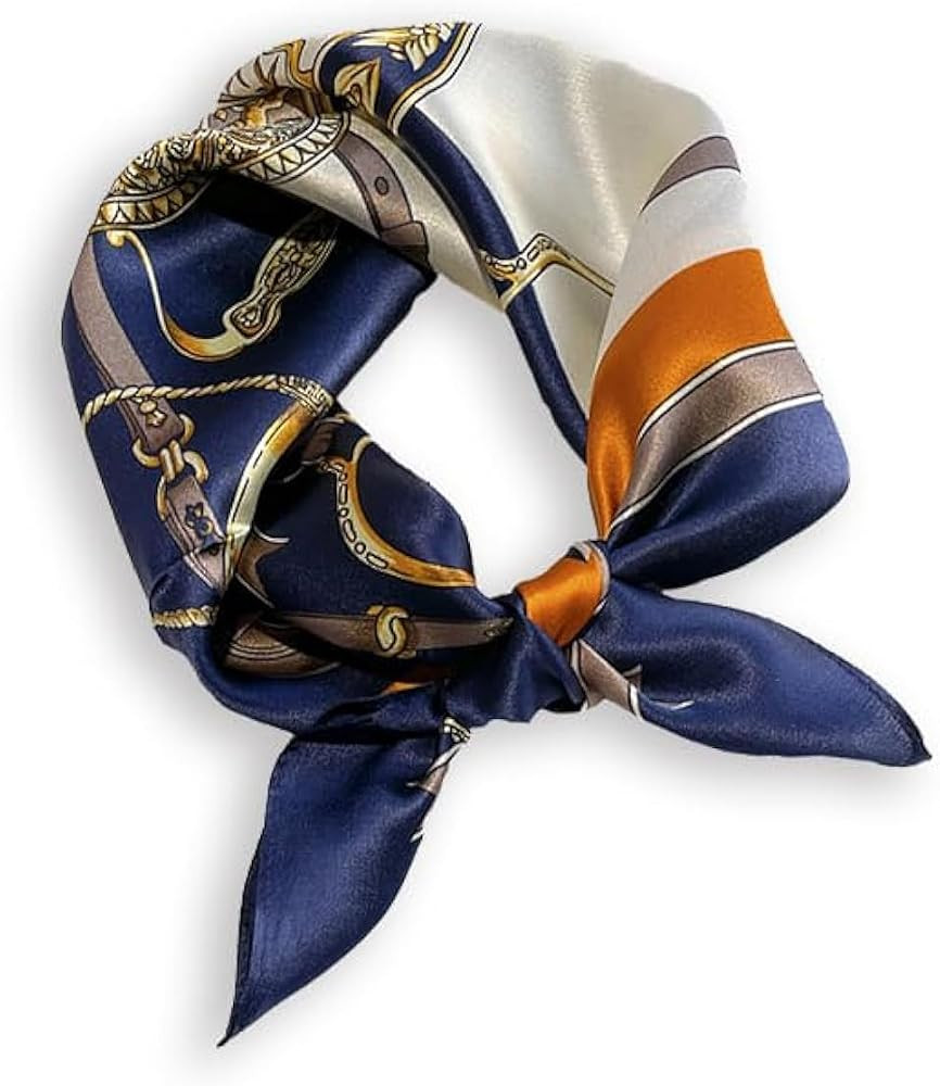 100% Mulberry Silk Neck Scarf - 21'' x 21'' Lightweight Neckerchief - Women Men Small Square Digi... | Amazon (US)