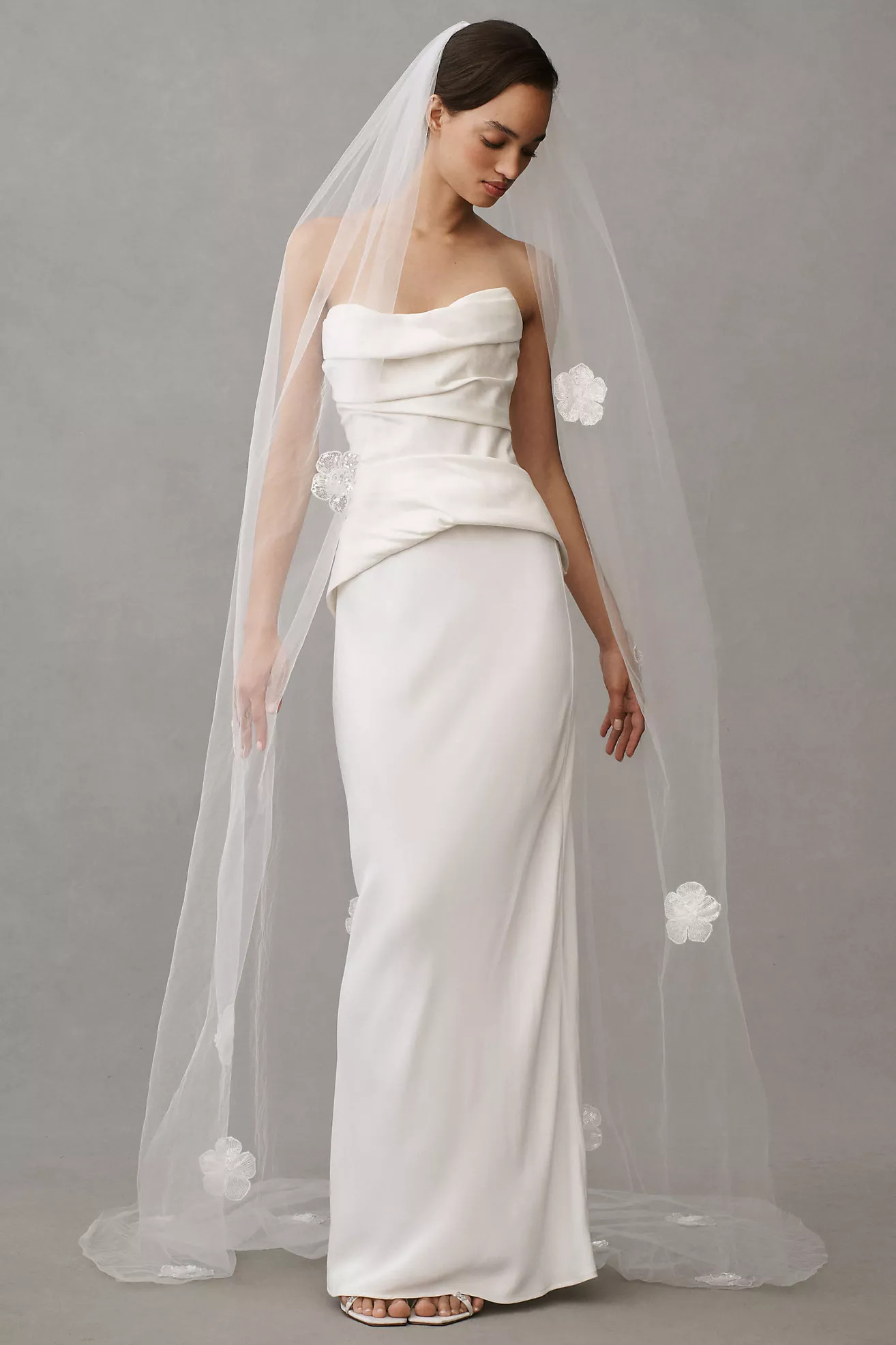 TEMPÊTE Sequin Flower Veil | Anthropologie (US)