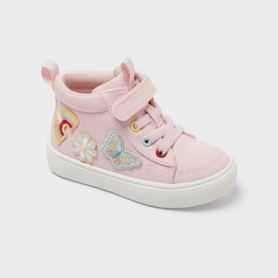 Toddler Calla High Top Hook and Loop Closure Sneakers - Cat & Jack™ Pink 7T | Target