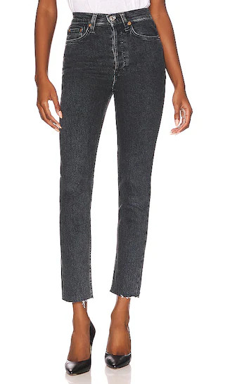 90's Orginals Ultra High Rise Skinny in Stoned Noir | Revolve Clothing (Global)