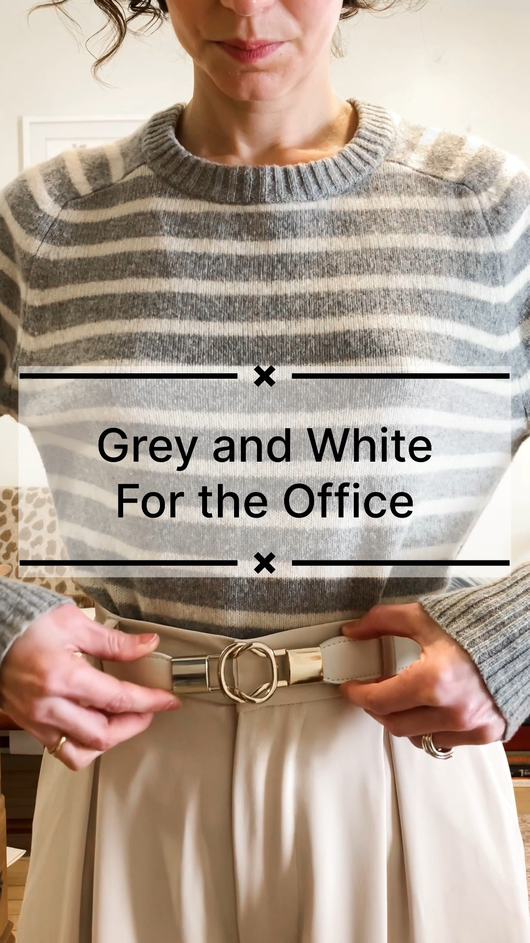 Grey and white winter outfit for the office!
Wearing an d J.Crew sweater, linked similar styles. 
Wearing size XS short Amazon wide leg pants, order your usual size. 
Wearing old Nine West metallic heels, linked this year’s versions. 
Petite outfit. Work outfit. Business casual outfit. Classic outfit. Neutral outfit. 

#LTKover40 #LTKworkwear #LTKVideo