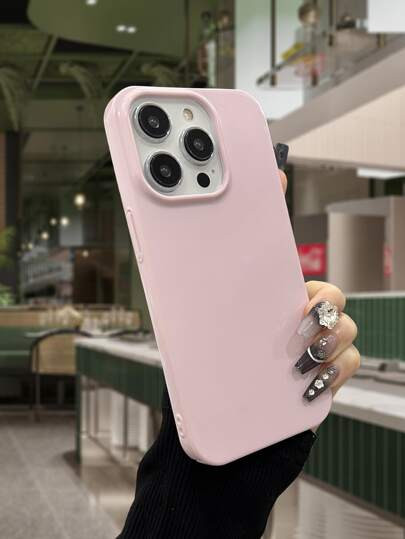 Baby Pink Pink Plain Phone Case Compatible With IPhone 15/15Pro/15Plus/15Promax | SHEIN