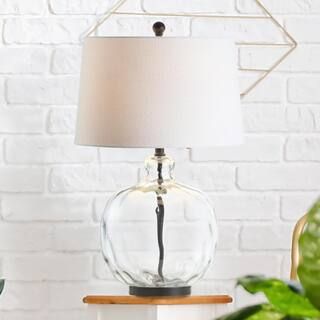 JONATHAN Y Rae 26.5 in. Clear/Black Glass/Metal LED Table Lamp JYL1067A - The Home Depot | The Home Depot