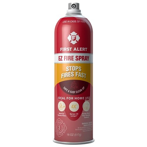 First Alert EZ Fire Spray, Extinguishing Aerosol Spray, Battery Powered, AF400 Red 18 Ounce (Pack... | Amazon (US)
