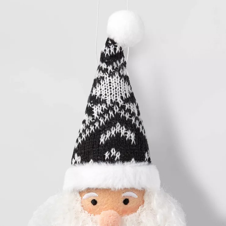 Fabric Gnome with Knit Hat Christmas Tree Ornament White/Black - Wondershop™ | Target