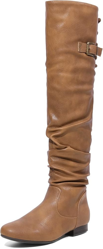 DREAM PAIRS Women's Suede Over The Knee Thigh High Winter Boots | Amazon (US)