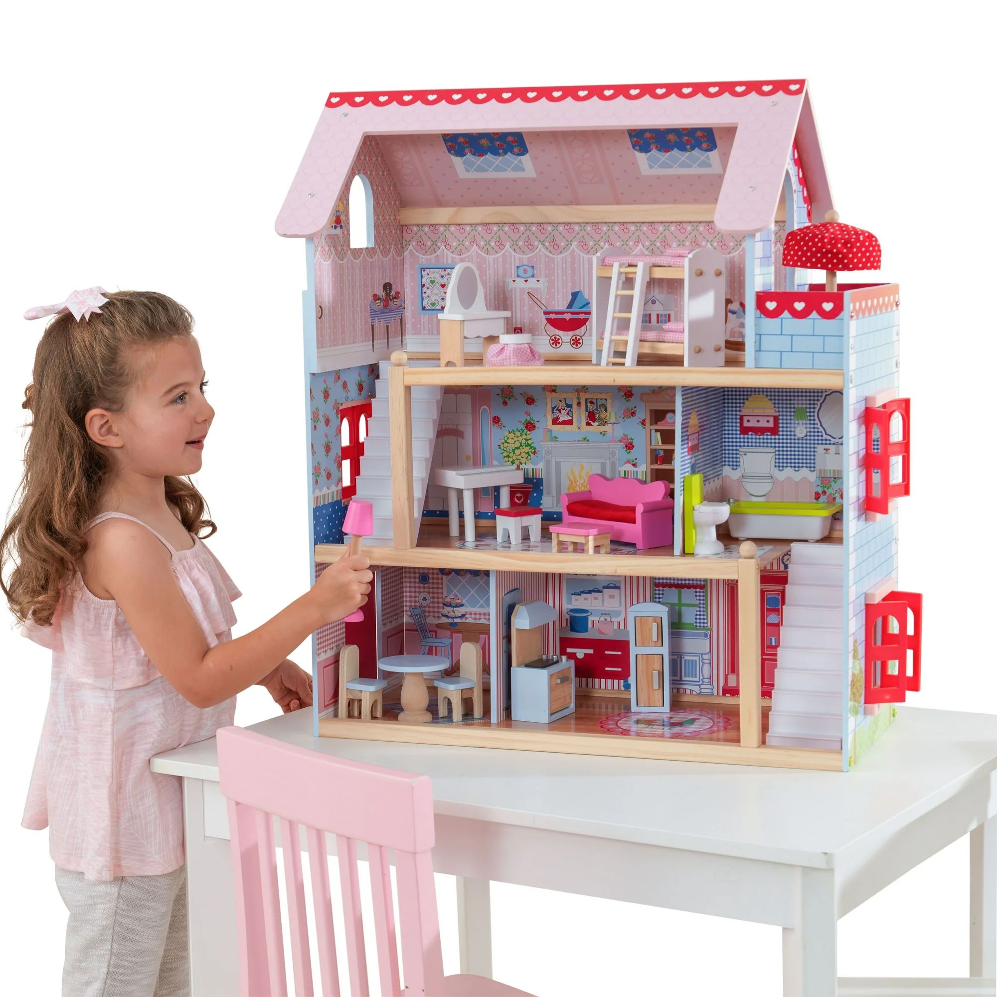 KidKraft Chelsea Doll Cottage with 16 Accessories Included | Walmart (US)