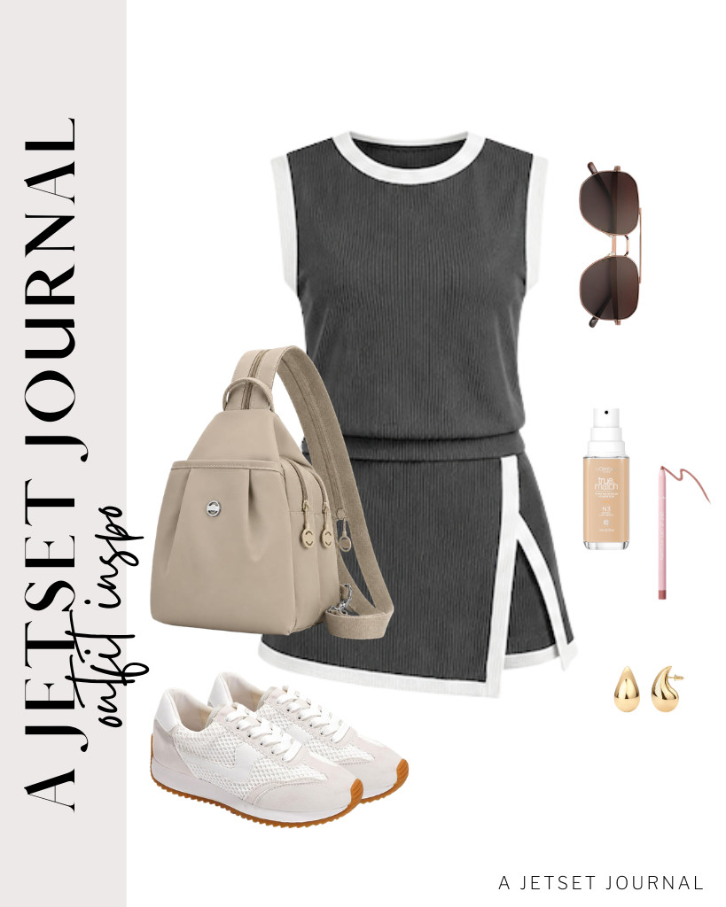 Start the next outfit with a gray EVALESS 2-piece set and Project Cloud fashion sneakers. This sling backpack and PAVOI teardrop earrings pair well with the chic look.
#LTKSeasonal #LTKSaleAlert #LTKTravel
 

 
