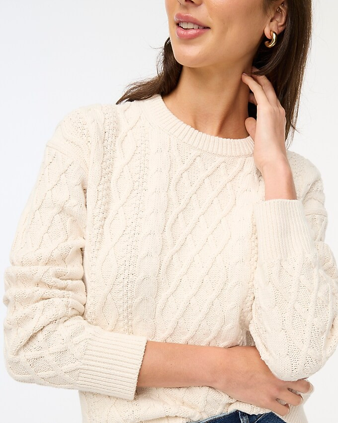 Cable crewneck sweater | J.Crew Factory