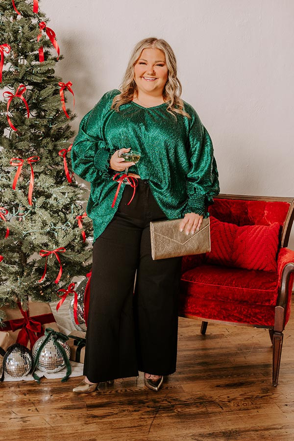 Evergreen Elegance Metallic Top Curves | Impressions Online Boutique
