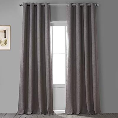 HPD Half Price Drapes BOCH-LN18511-120-GR Faux Linen Grommet Blackout Room Darkening Curtain (1 P... | Amazon (US)