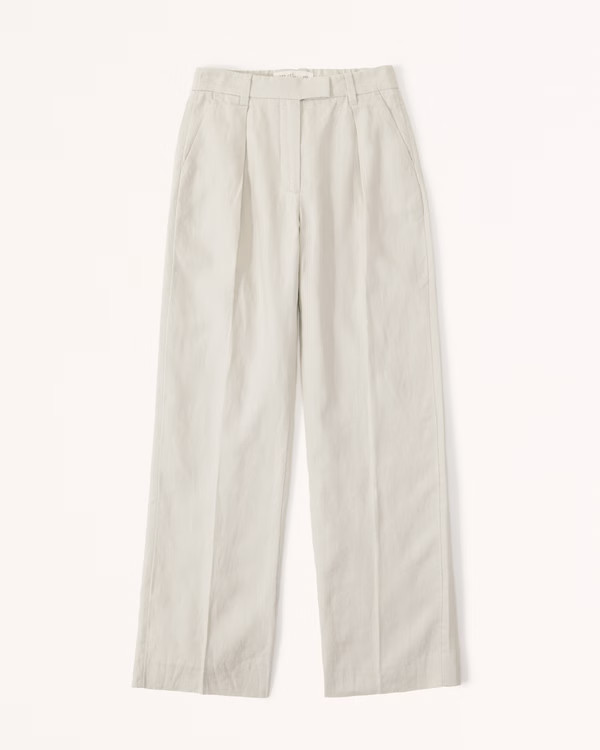 Premium Linen Tailored Pant | Abercrombie & Fitch (US)
