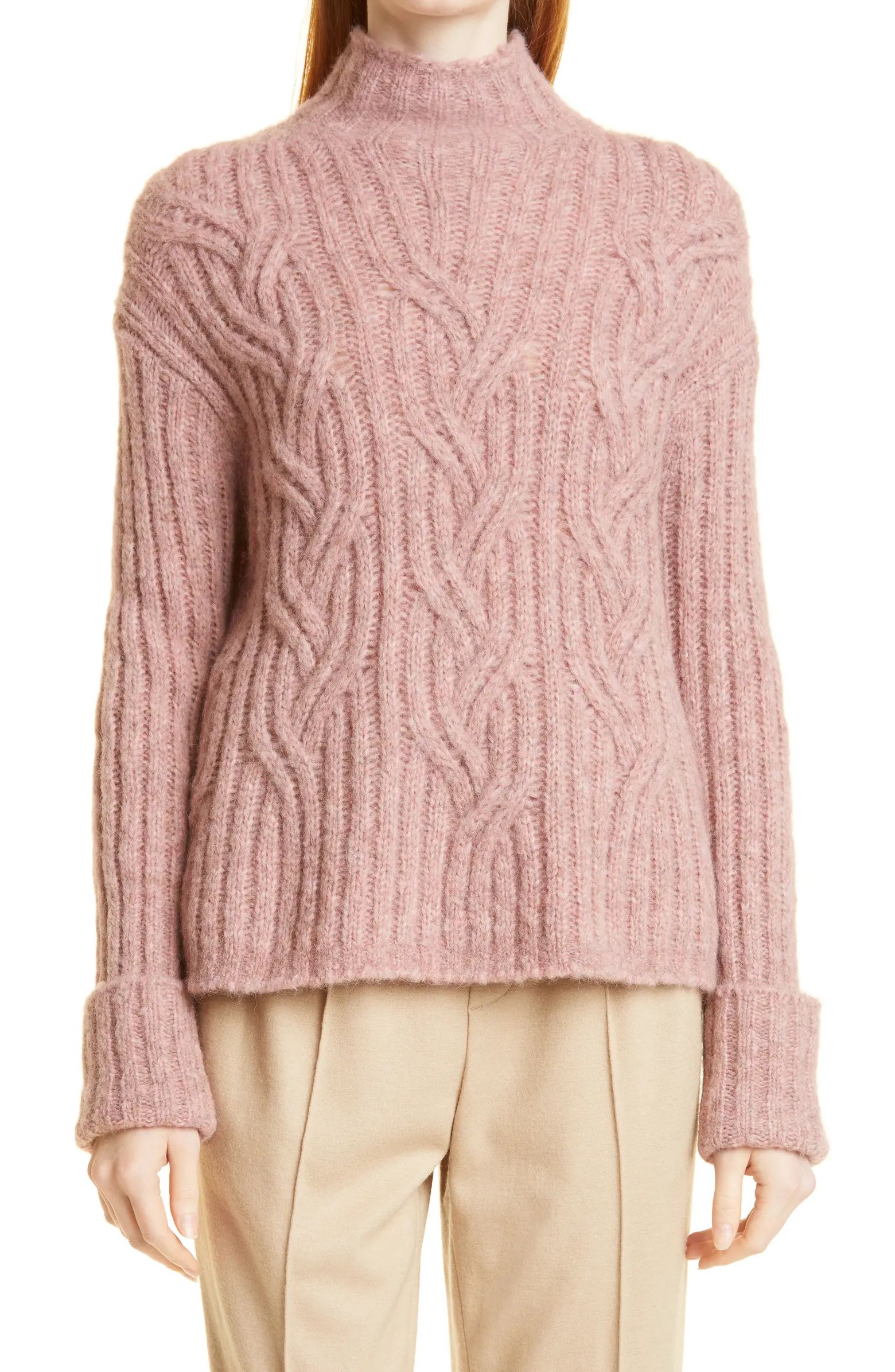Vince Mirrored Cable Turtleneck Sweater | Nordstrom | Nordstrom