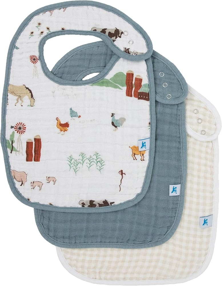 Little Unicorn Cotton Muslin Classic Bib 3 Pack – 100% Cotton – Machine Washable - 3 Lightwei... | Amazon (US)