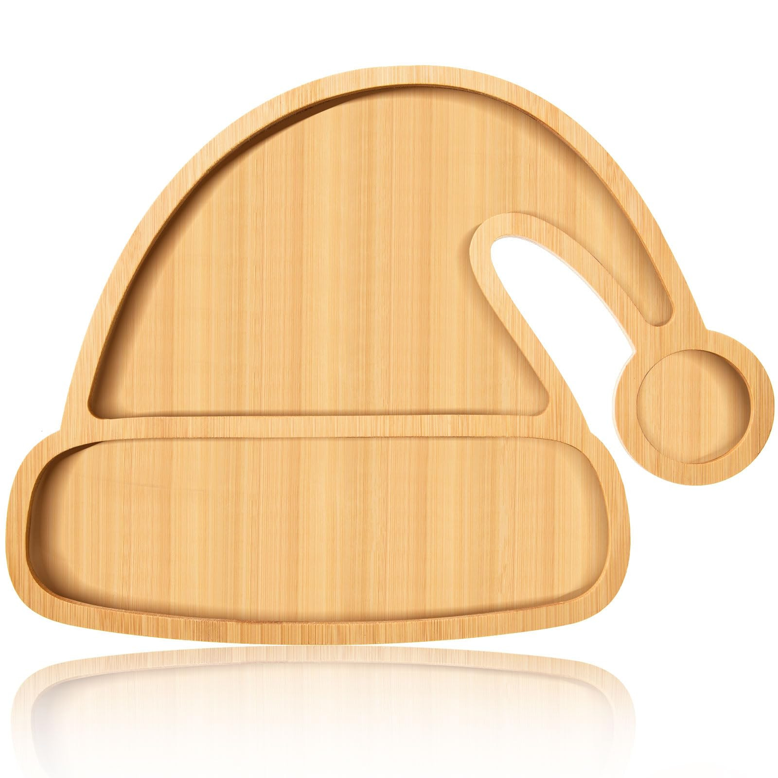 AWIZOM Christmas Hat Wooden Serving Tray Christmas Bamboo Platter Santa Hat Shape Wooden Charcute... | Amazon (US)