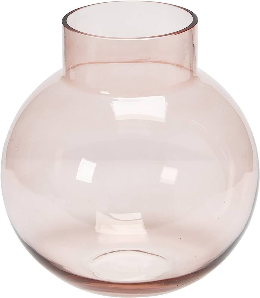 Bloomingville Glass, Rose Color Vase, 9" L x 9" W x 10" H | Amazon (US)