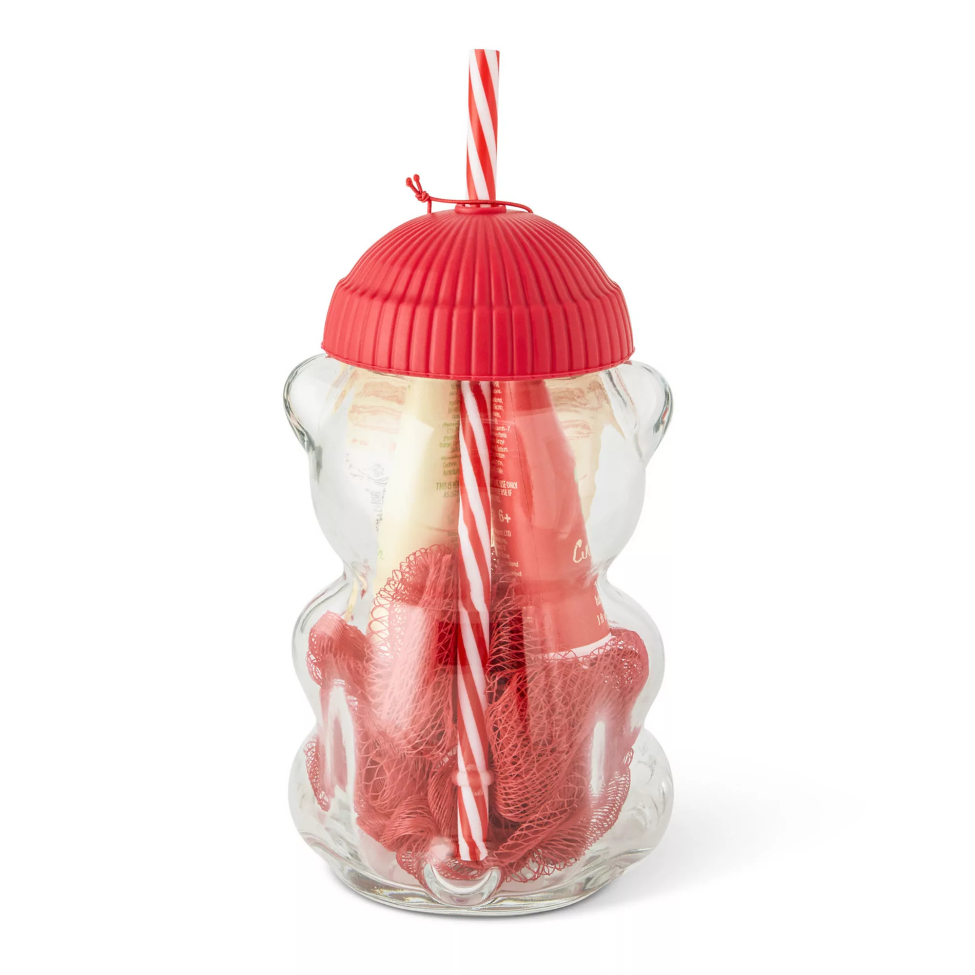 MAISON DE BASE Hand Creams, Mesh Pouf & Bear Cup 4-Piece Set, Red | Kohl's