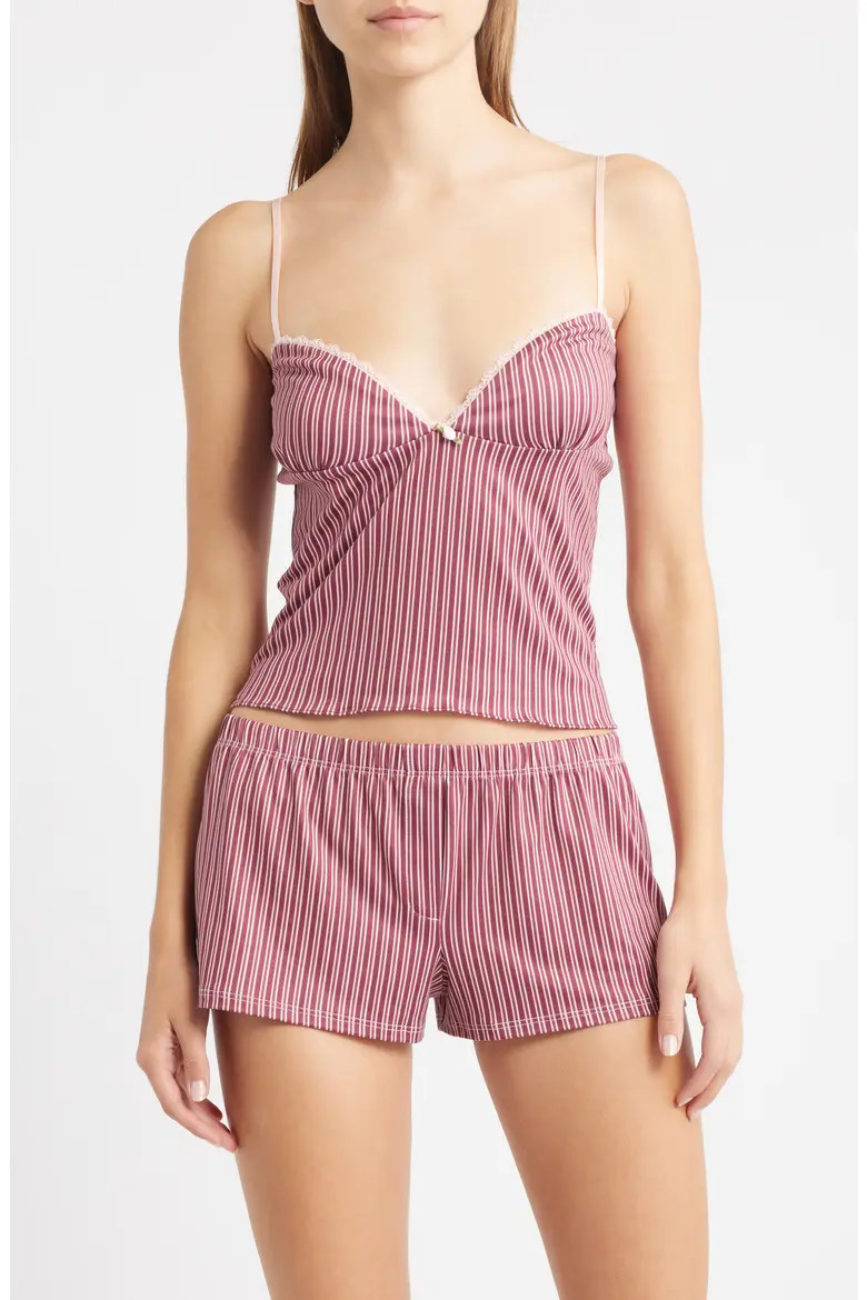 Gigi Stripe Lace Trim Crop Camisole (Women) | Nordstromrack | Nordstrom Rack