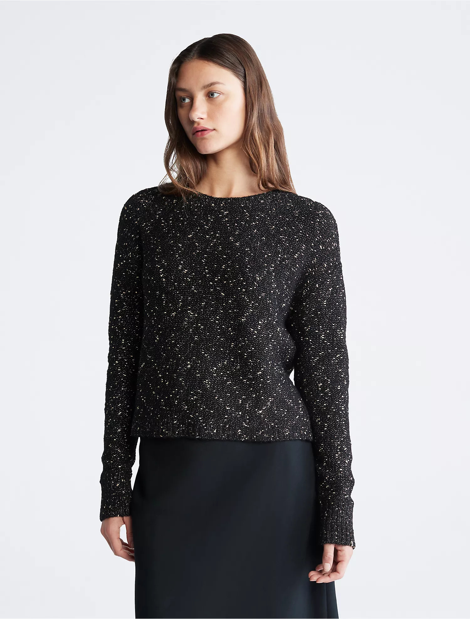 Metallic Nep Yarn Crewneck Sweater | Calvin Klein | Calvin Klein (US)