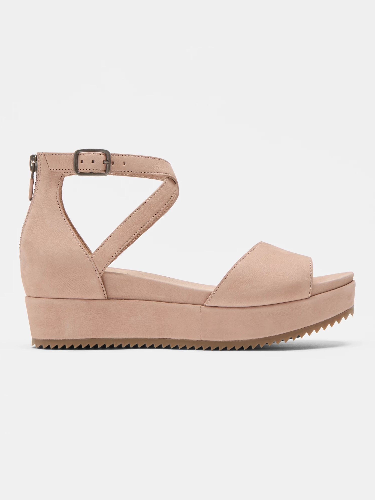 Emmy Tumbled Nubuck Wedge Sandal | Eileen Fisher