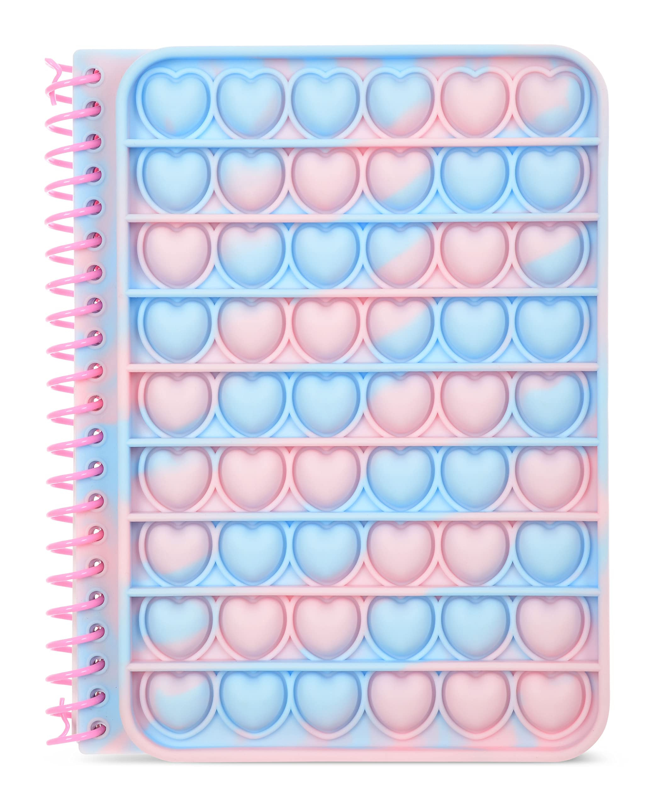 iscream Silicone Heart Popper Cover Spiral-Bound Lined Page 7" Journal - Cotton Candy | Amazon (US)