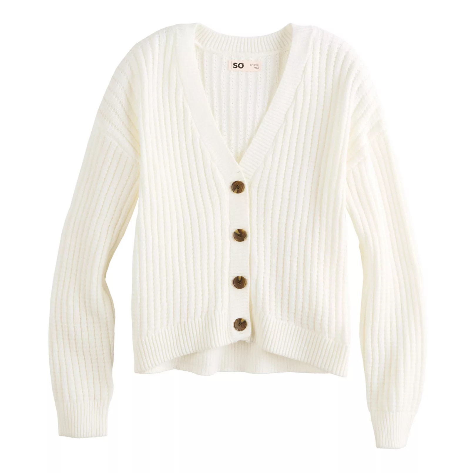 Girls 6-20 SO® Button-Front Sweater in Regular & Plus Size | Kohl's