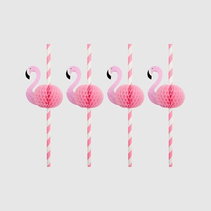 Coterie Flamingo Honeycomb Straws (10 per Pack) – Fun Pink Paper Straws with 3D Honeycomb Flami... | Amazon (US)