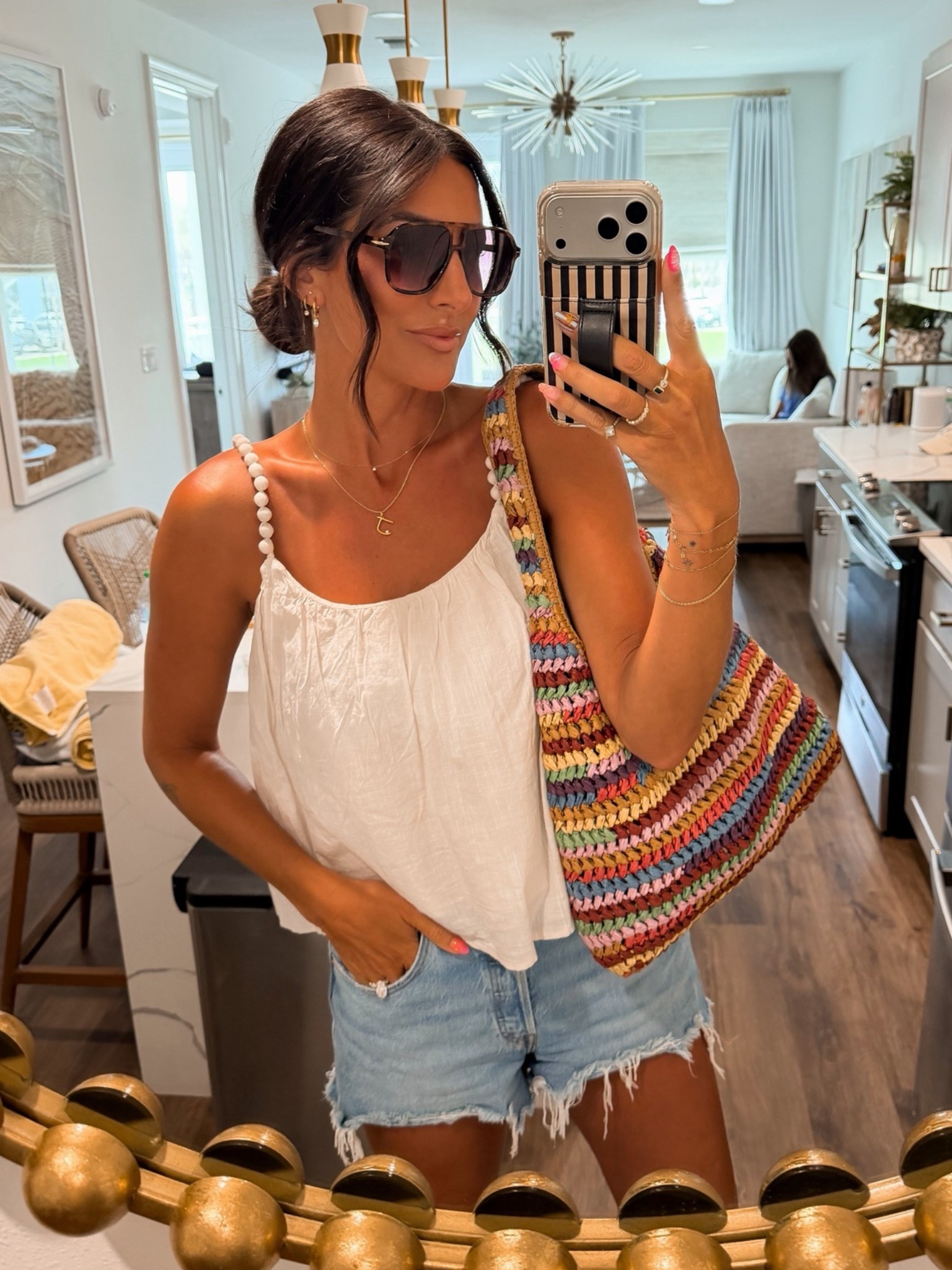 Target tank top - size small 
Colorful woven bag

#LTKootd