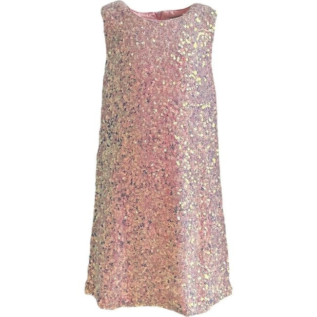 Lola + The Boys | Shimmer & Sequin Sleeveless Dress, (Rose Pink, Size 14Y) | Maisonette | Maisonette