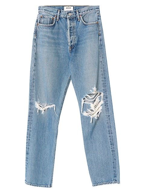 90's Pinch Waist High-Rise Straight Jeans | Saks Fifth Avenue