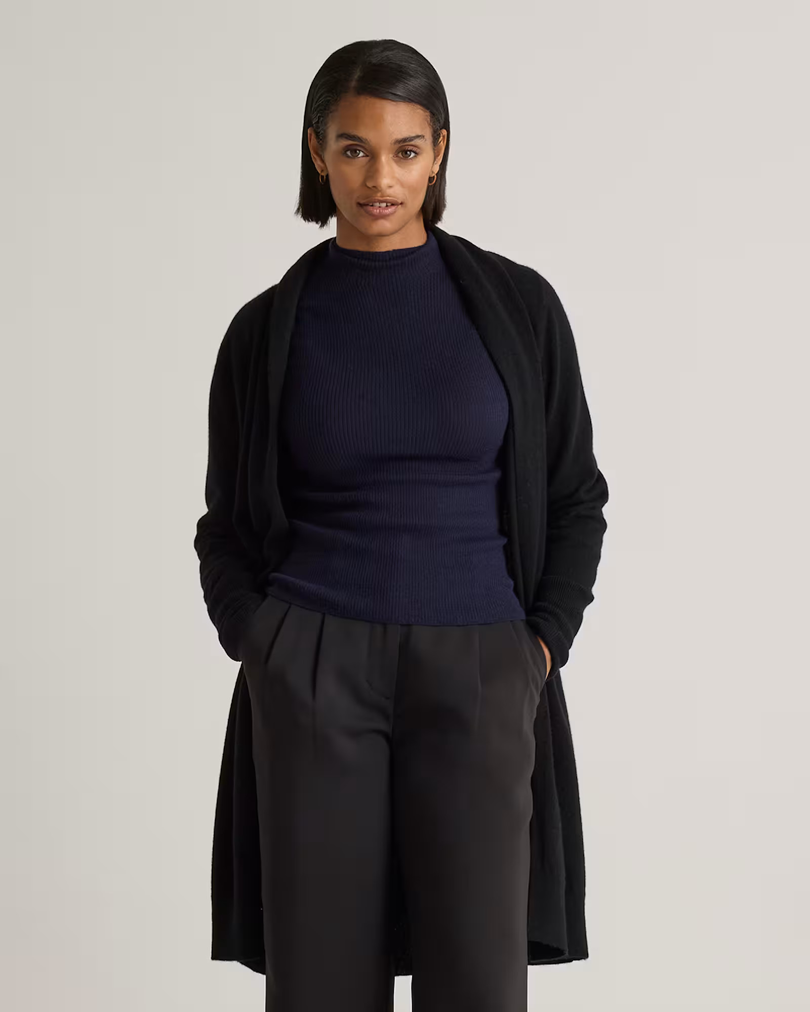 Black Mongolian Cashmere Duster Cardigan Sweater | Quince