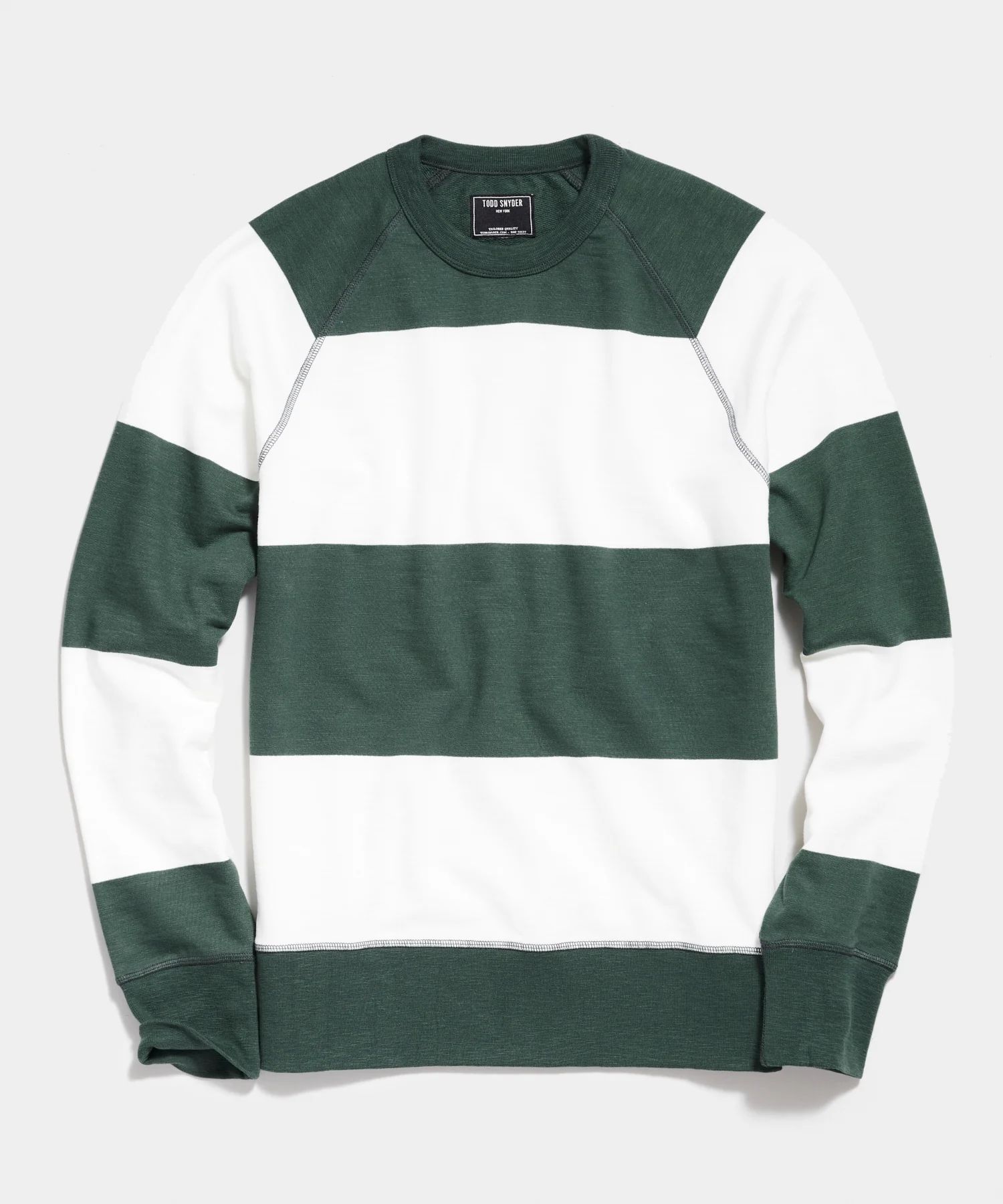 Bold Stripe Sweatshirt in Hunt Club | Todd Snyder