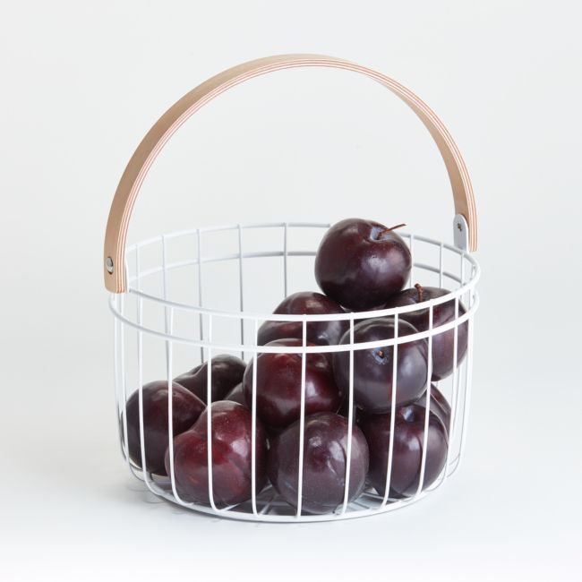 White Metal Fruit Basket | Crate & Barrel