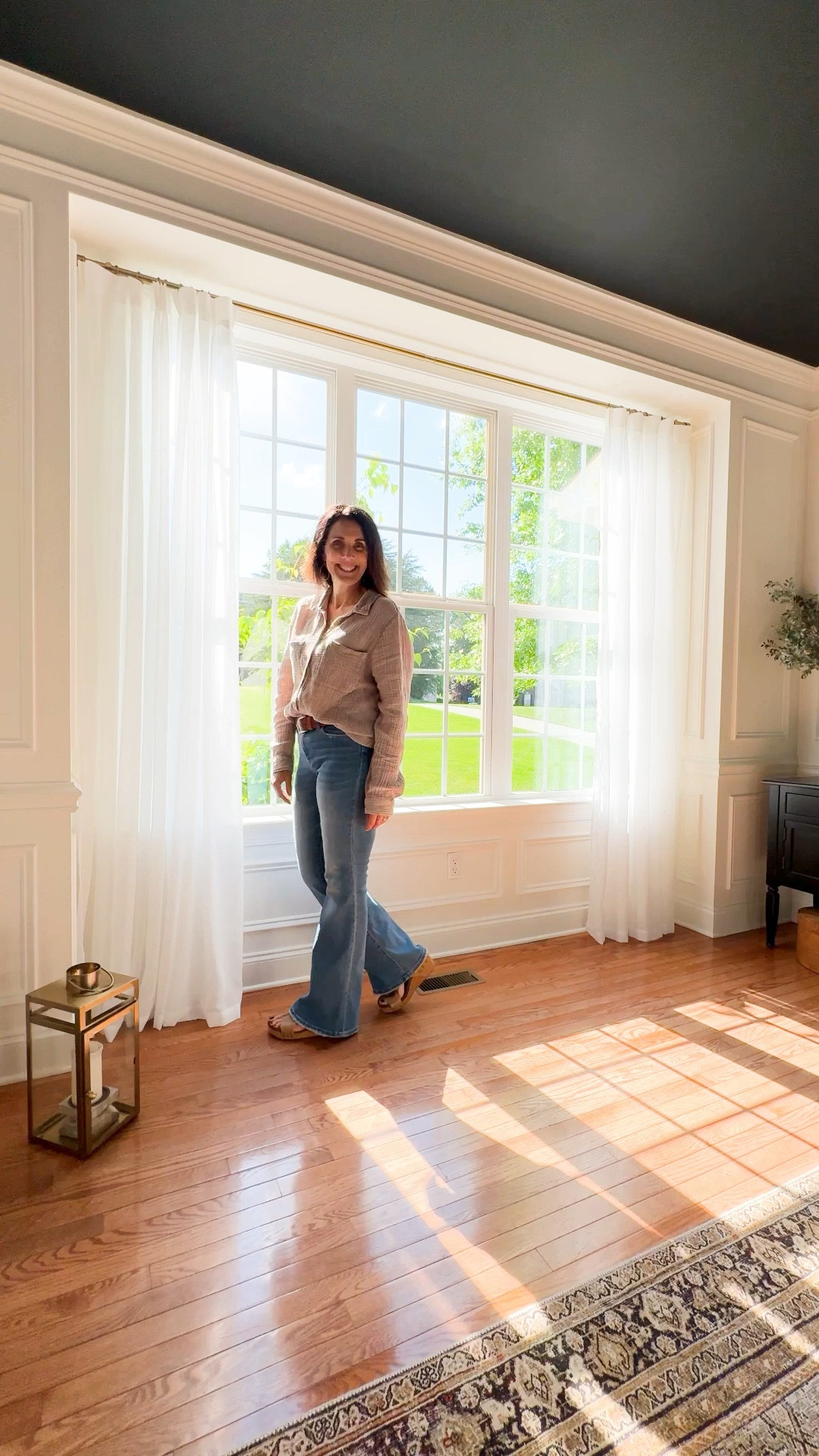 Affordable custom curtains are here! Flax  texture are semi-sheer to let all the light through to fill your room with sunshine. Pinch pleats. Sheer linen look in white hung on gold rings with gold curtain rod  

#LTKStyleTip #LTKHome