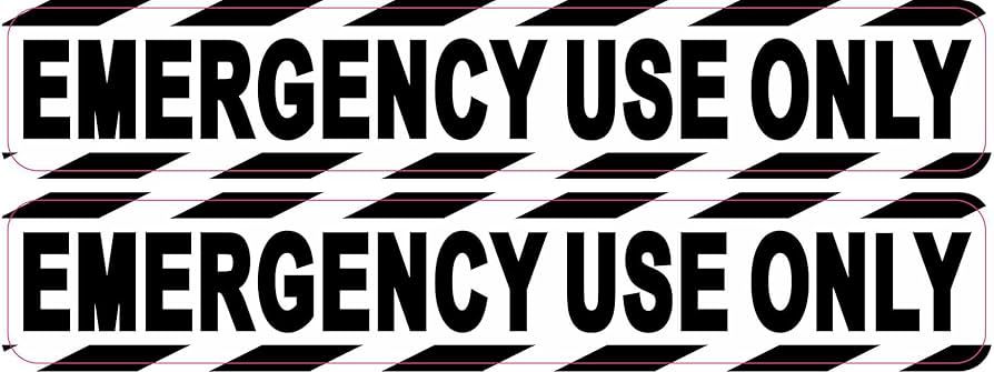 StickerTalk Emergency Use Only Stickers, 1 Sheet of 2 Stickers, Each 6 inches by 1 inch | Amazon (US)