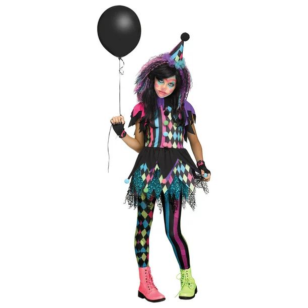 Fun World Inc. Twisted Circus Clown Halloween Scary Costume Female, Child 4-10, Multi-Color - Wal... | Walmart (US)