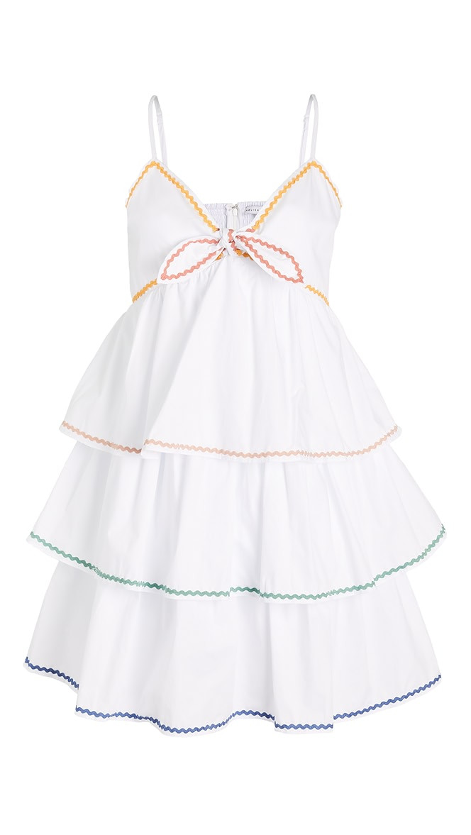 Colorblock Wave Trim 3 Tiered Dress | Shopbop