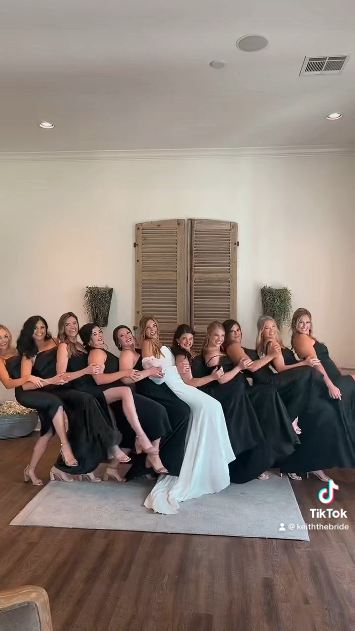 Bridesmaids getting ready outfits transition to wedding day satin black dresses 🖤 the actual getting ready dress is sold out, but I linked similar ones!

#LTKSale #LTKwedding #LTKstyletip