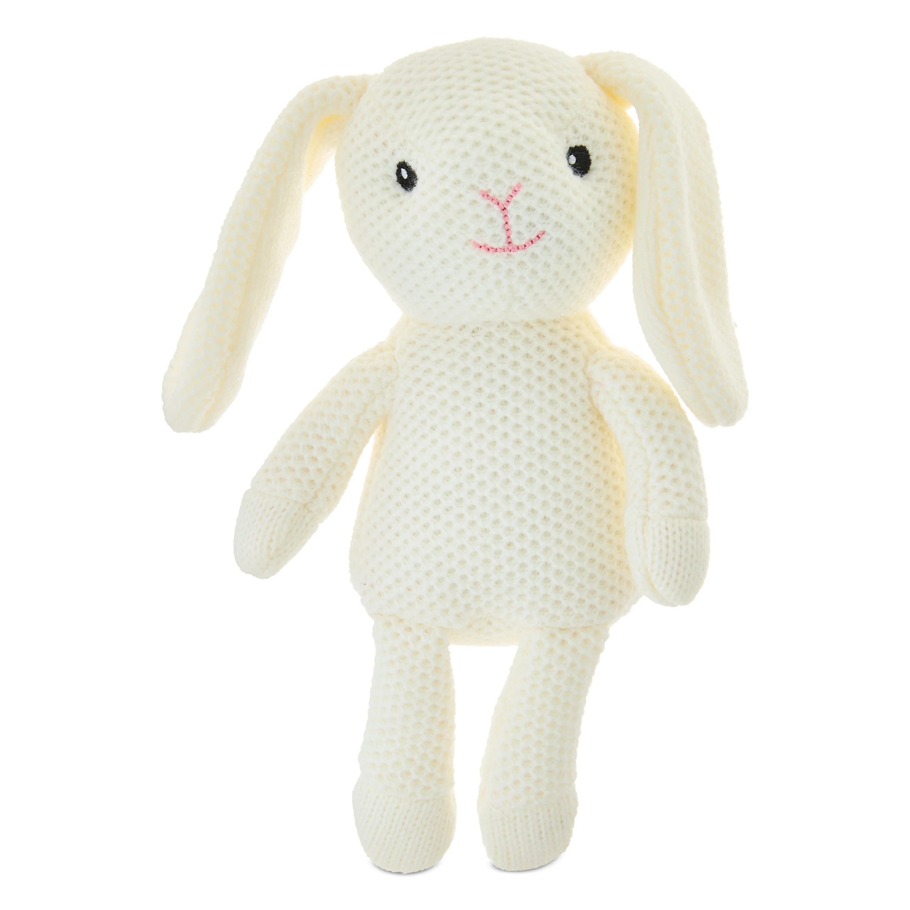 Small Knit Bunny Plush, White, 10.5", Easter by Way To Celebrate | Walmart (US)