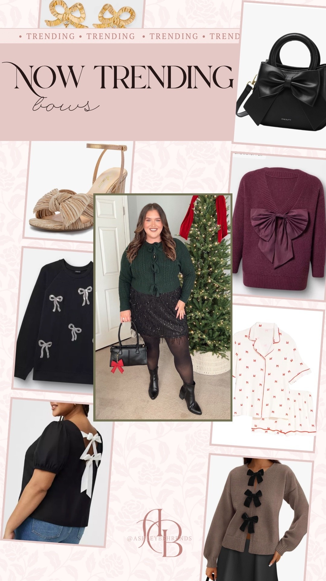 Bows are trending and I am here for it 👏🏼 👏🏼 👏🏼. These are the cutest looks that are so on trend, plus size friendly and such an easy way to incorporate bows for the holidays. I am obsessed with this cute bow charm to dress up my purse as well. 
Bow cardigan, bow back sweater, bow block heel, bow pajamas 

#LTKHoliday #LTKPlusSize #LTKFindsUnder50