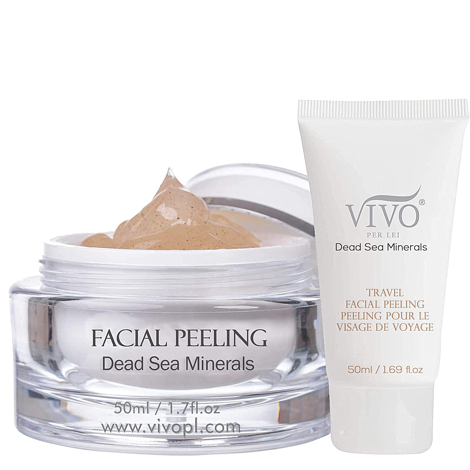 Vivo Per Lei Facial Peeling Gel - Contains Dead Sea Minerals and Nut Shell Powder - Gentle Face E... | Amazon (US)