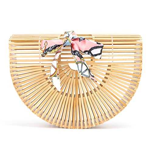 Emprier Vintage Bamboo Bags for women Handmade Straw Bags Summer Beach Purses Basket Handbags | Amazon (US)