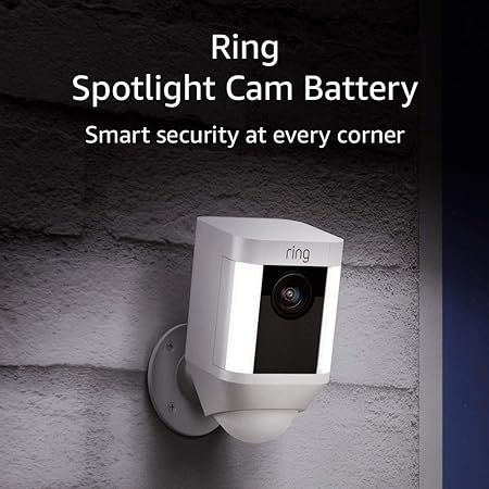 Ring Spotlight Cam Battery HD Security Camera with Built Two-Way Talk and a Siren Alarm, White, W... | Amazon (US)
