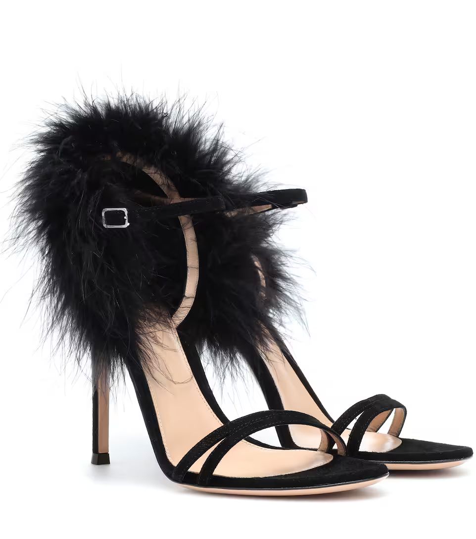 Thais suede and feather sandals | Mytheresa (INTL)